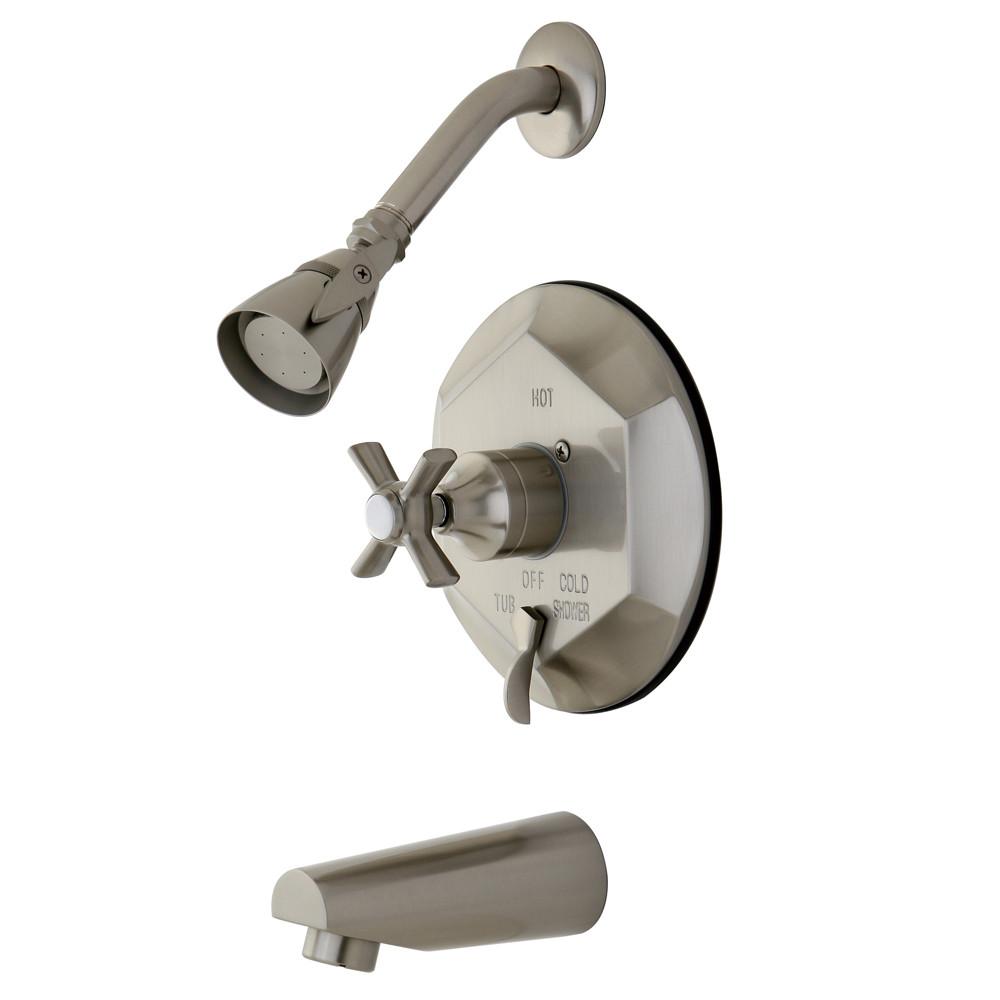 Kingston Brass KB46380ZX Tub and Shower Combination Faucet Satin Nickel