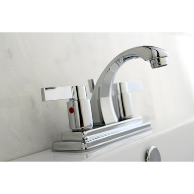 Kingston Chrome NuvoFusion Euro 4" Centerset bathroom Faucet w/ Pop-Up KB4641NDL