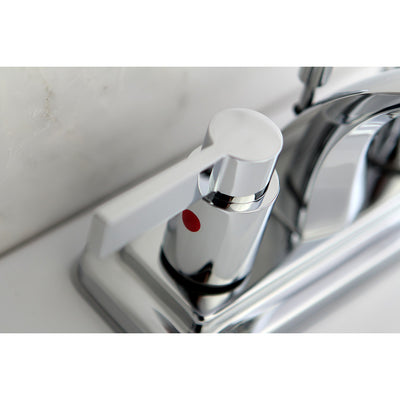 Kingston Chrome NuvoFusion Euro 4" Centerset bathroom Faucet w/ Pop-Up KB4641NDL