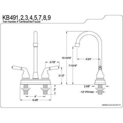 Kingston Brass Oil Rubbed Bronze Magellan 4" bar / prep sink faucet KB495