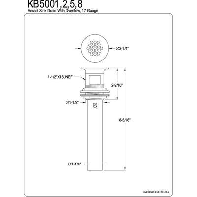 Kingston Brass Chrome Permanent Grid Strainer KB5001