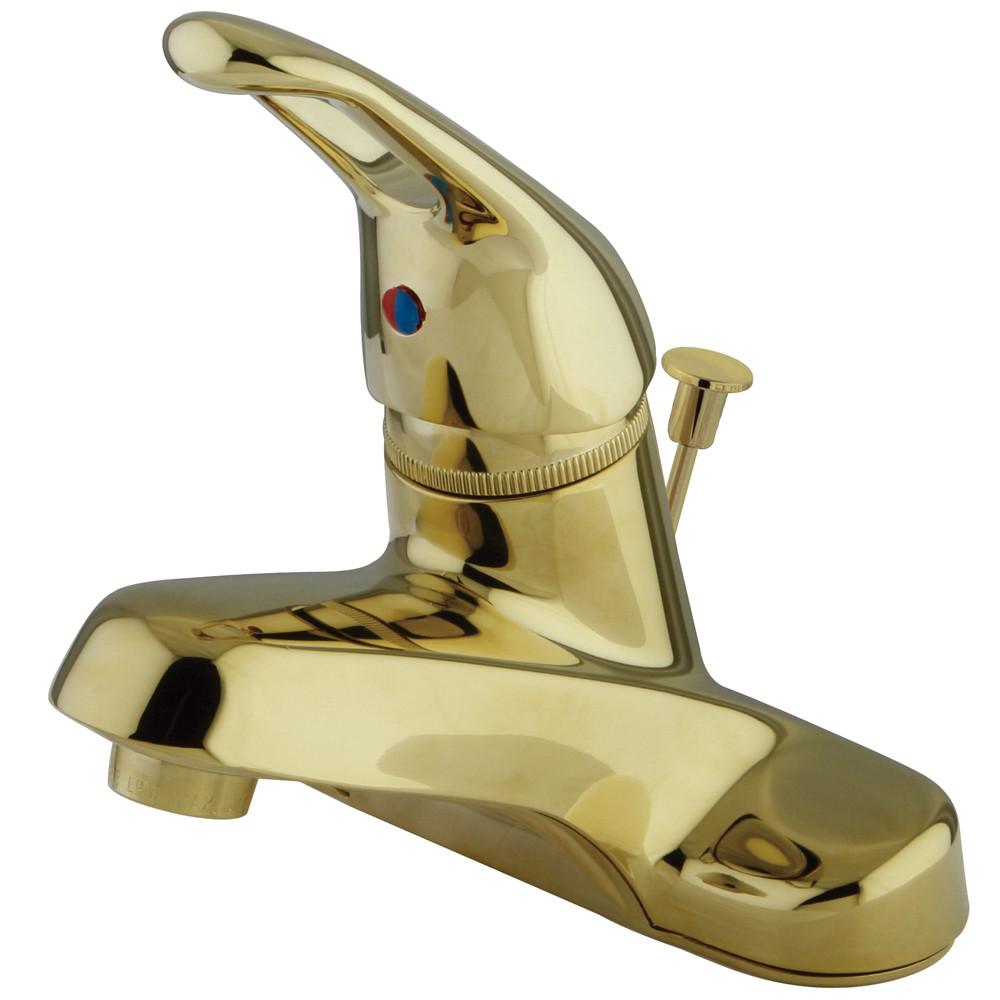 Kingston Brass Polished Brass Single Handle 4" Centerset Bathroom Faucet KB512