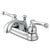 Kingston Brass Chrome 2 Handle 4" Centerset Bathroom Faucet with Pop-up KB5601FL