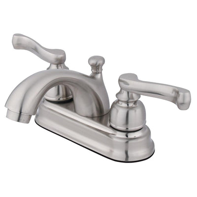 Kingston Satin Nickel 2 Handle 4" Centerset Bathroom Faucet with Pop-up KB5608FL