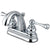 Kingston Brass Chrome 2 Handle 4" Centerset Bathroom Faucet with Pop-up KB5611BL