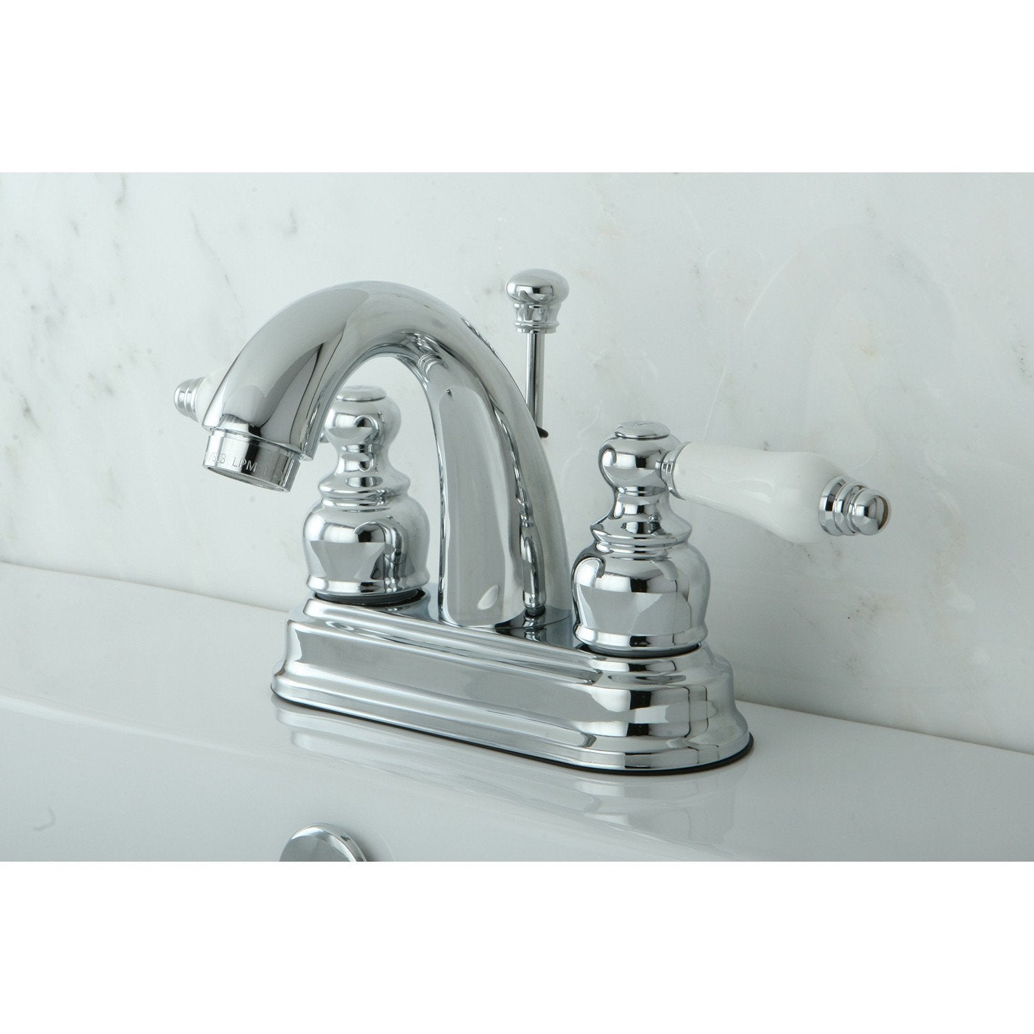 Kingston Brass Chrome 2 Handle 4" Centerset Bathroom Faucet with Pop-up KB5611PL