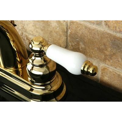 Kingston Polished Brass 2 Handle 4" Centerset Bathroom Faucet w Drain KB5612PL