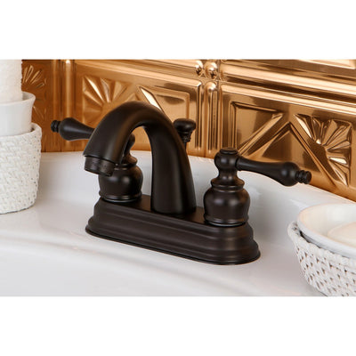 Kingston Oil Rubbed Bronze 2 Handle 4" Centerset Bathroom Faucet KB5615AL