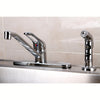 Kingston Brass Chrome Single Handle Kitchen Faucet With Chrome Sprayer KB562SP