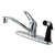 Kingston Brass Chrome Single Handle Kitchen Faucet With Black Sprayer KB563