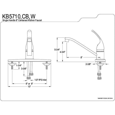 Kingston Brass White Single Handle Kitchen Faucet KB5710W