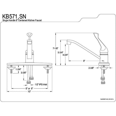 Kingston Brass Chrome Single Handle Kitchen Faucet KB571