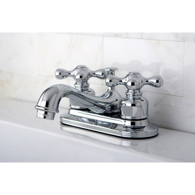 Kingston Brass Chrome 2 Handle 4" Centerset Bathroom Faucet with Pop-up KB601AX