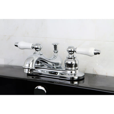 Kingston Brass Chrome 2 Handle 4" Centerset Bathroom Faucet with Pop-up KB601B