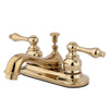 Kingston Polished Brass 2 Handle 4" Centerset Bathroom Faucet w Drain KB602AL