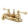 Kingston Polished Brass English Vintage 4" Centerset Bathroom Faucet KB602BL