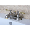 Kingston Satin Nickel / Polished Brass Centerset Bathroom Faucet KB609AL