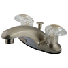 Kingston Satin Nickel 2 Handle 4" Centerset Bathroom Faucet w Drain KB6158ALL