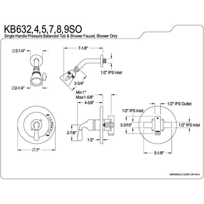 Kingston Magellan Chrome/Polished Brass Single Handle Shower Only Faucet KB634SO