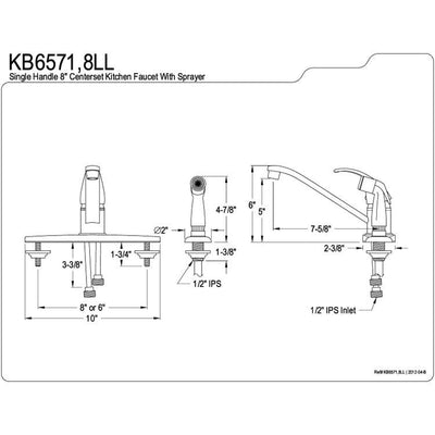 Kingston Brass Chrome Single Handle Kitchen Faucet KB6571LL