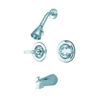 Kingston Brass Chrome 2 Handle Tub and Shower Combination Faucet KB661PL