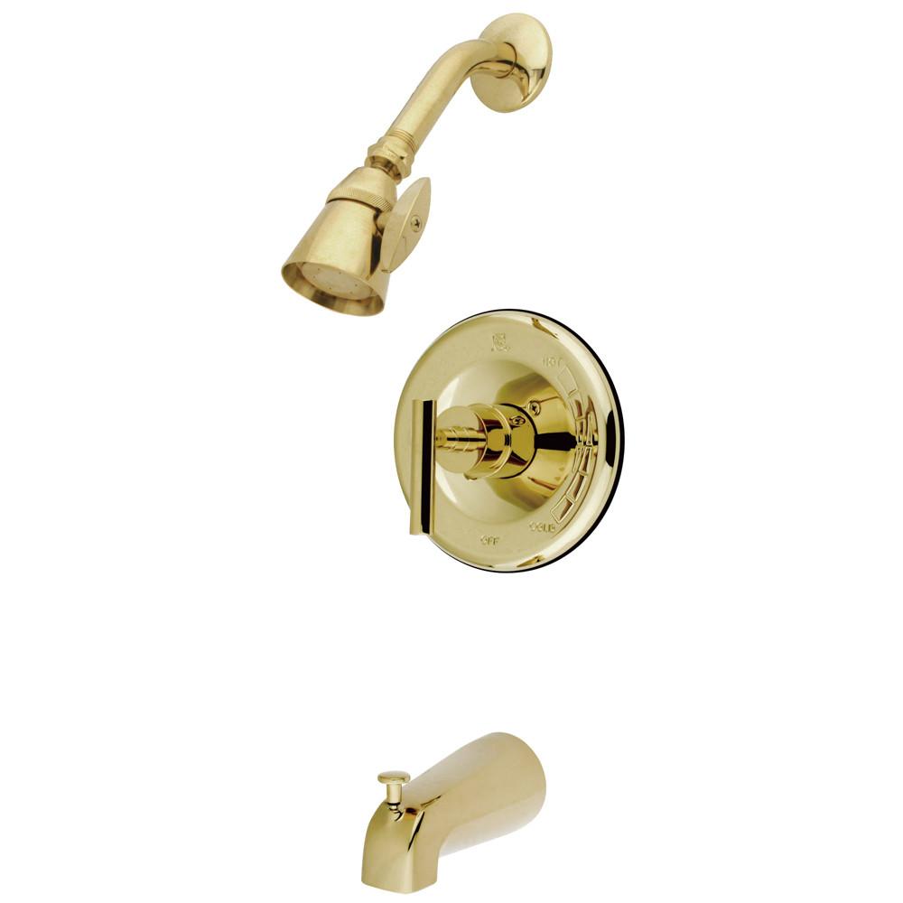 Kingston Polished Brass Manhattan tub & shower faucet combination KB6632CML