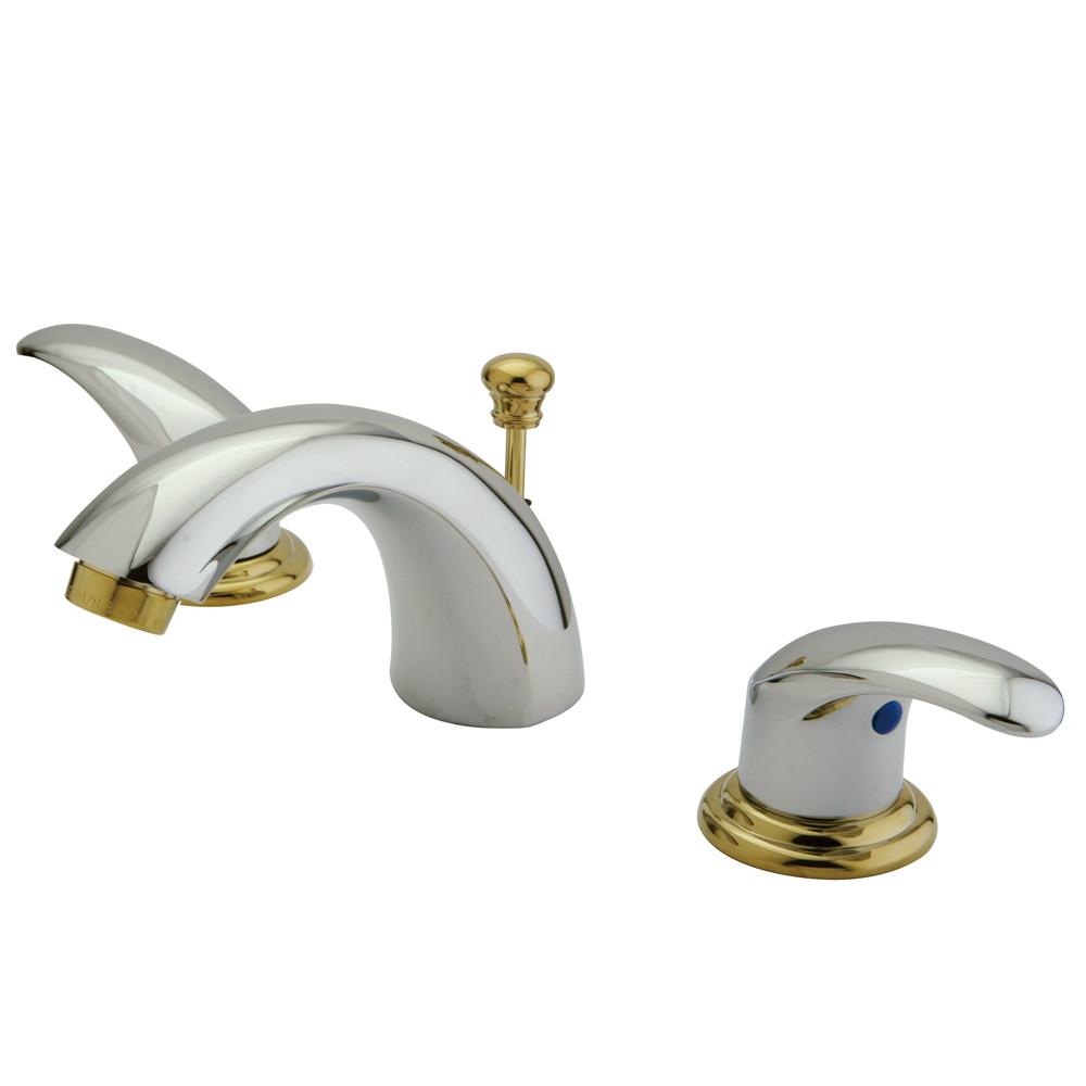 Kingston Chrome/Polished Brass 4"-8" Mini Widespread Bathroom Faucet KB6954LL