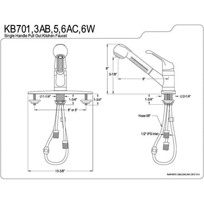 Kingston Oil Rubbed Bronze Single Loop handle Pull-Out Kitchen Faucet KB705