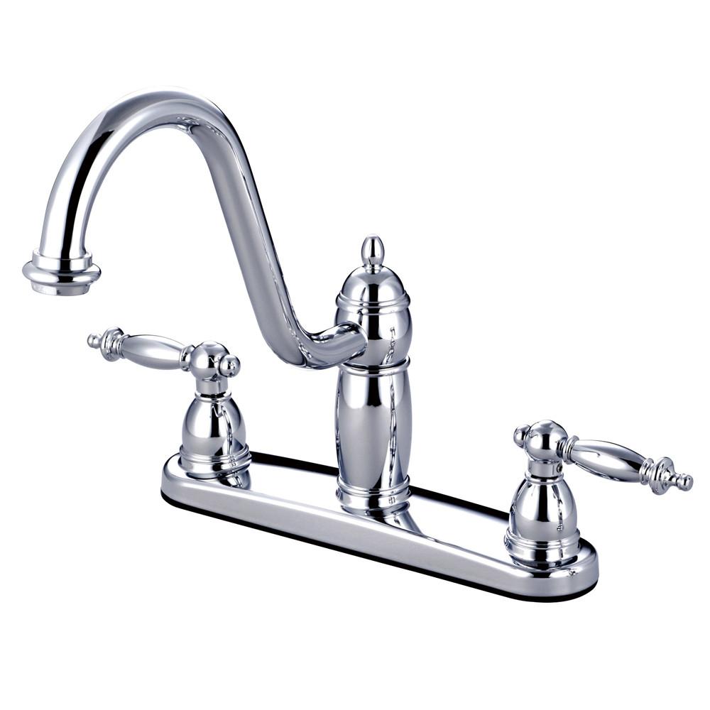 Kingston Brass Chrome Templeton 8" Kitchen Faucet Without Sprayer KB7111TLLS