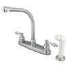 Kingston Brass Chrome High Arch Kitchen Faucet With Sprayer KB711AL