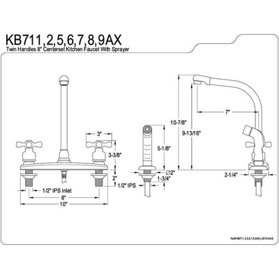 Kingston Brass Chrome High Arch Kitchen Faucet With White Sprayer KB711AX