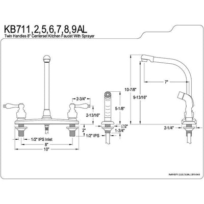 Kingston Brass Oil Rubbed Bronze High Arch Kitchen Faucet With Sprayer KB715AL