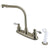 Kingston Satin Nickel / Chrome High Arch Kitchen Faucet With Sprayer KB717AL