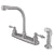 Kingston Brass Satin Nickel High Arch Kitchen Faucet With Sprayer KB718ALSP