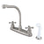 Kingston Brass Satin Nickel High Arch Kitchen Faucet With White Sprayer KB718AX