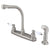 Kingston Brass Satin Nickel High Arch Kitchen Faucet With Sprayer KB718SP