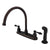 Kingston Oil Rubbed Bronze 2 Handle Goose Neck Kitchen Faucet w Spray KB725ALSP