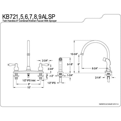 Kingston Oil Rubbed Bronze 2 Handle Goose Neck Kitchen Faucet w Spray KB725ALSP