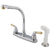 Kingston Chrome / Polished Brass 8" High Arch Kitchen Faucet With Sprayer KB754