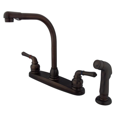 Kingston Oil Rubbed Bronze Centerset High Arch Kitchen Faucet w Sprayer KB755SP