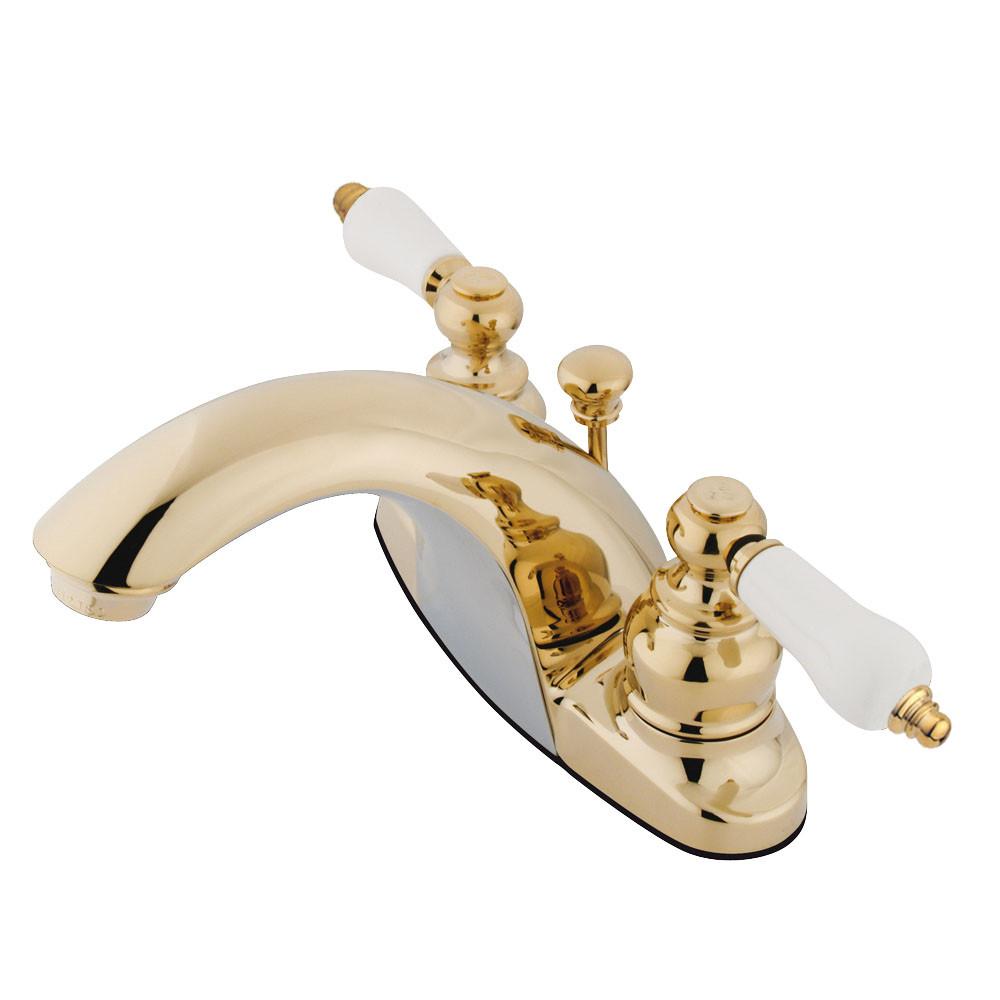 Kingston English Country Polished Brass 4" Centerset Bathroom Faucet KB7642PL