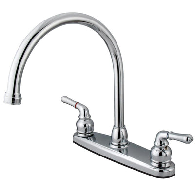 Kingston Brass Chrome Magellan 8" 2 handle kitchen faucet KB790