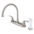 Kingston Satin Nickel Double Handle Goose Neck Kitchen Faucet w spray KB798