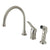 Kingston Satin Nickel Single Loop Handle Kitchen Faucet with Side Sprayer KB818