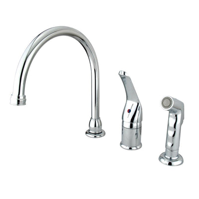 Kingston Brass Chrome Single Handle Kitchen Faucet with Side Sprayer KB821