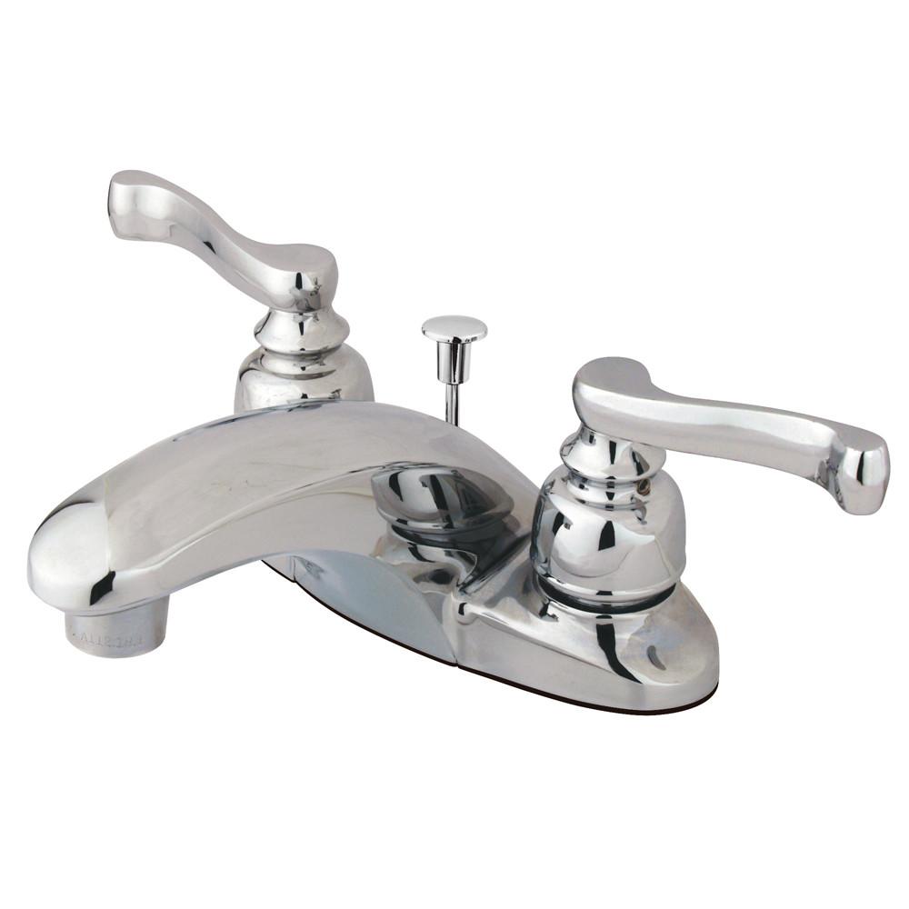 Kingston Brass Chrome 2 Handle 4" Centerset Bathroom Faucet w Pop-up KB8621FL