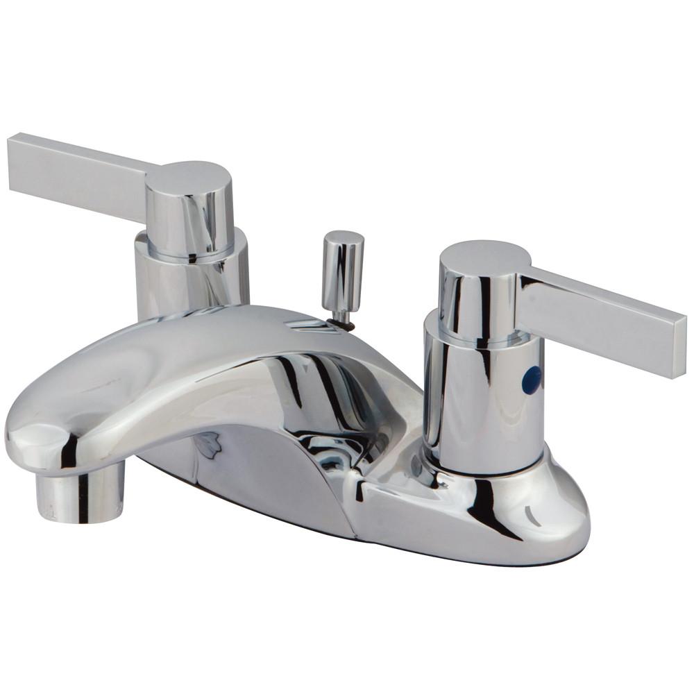 Kingston Chrome NuvoFusion 4" Centerset bathroom Faucet w Drain KB8621NDL