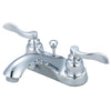 Kingston Brass Chrome NuWave French centerset bathroom faucet w drain KB8621NFL