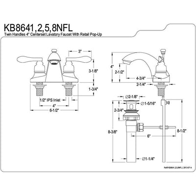 Kingston Oil Rubbed Bronze NuWave French centerset bathroom faucet KB8645NFL