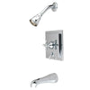 Kingston Chrome English Vintage 1 Handle Tub and Shower Combo Faucet KB86514BX